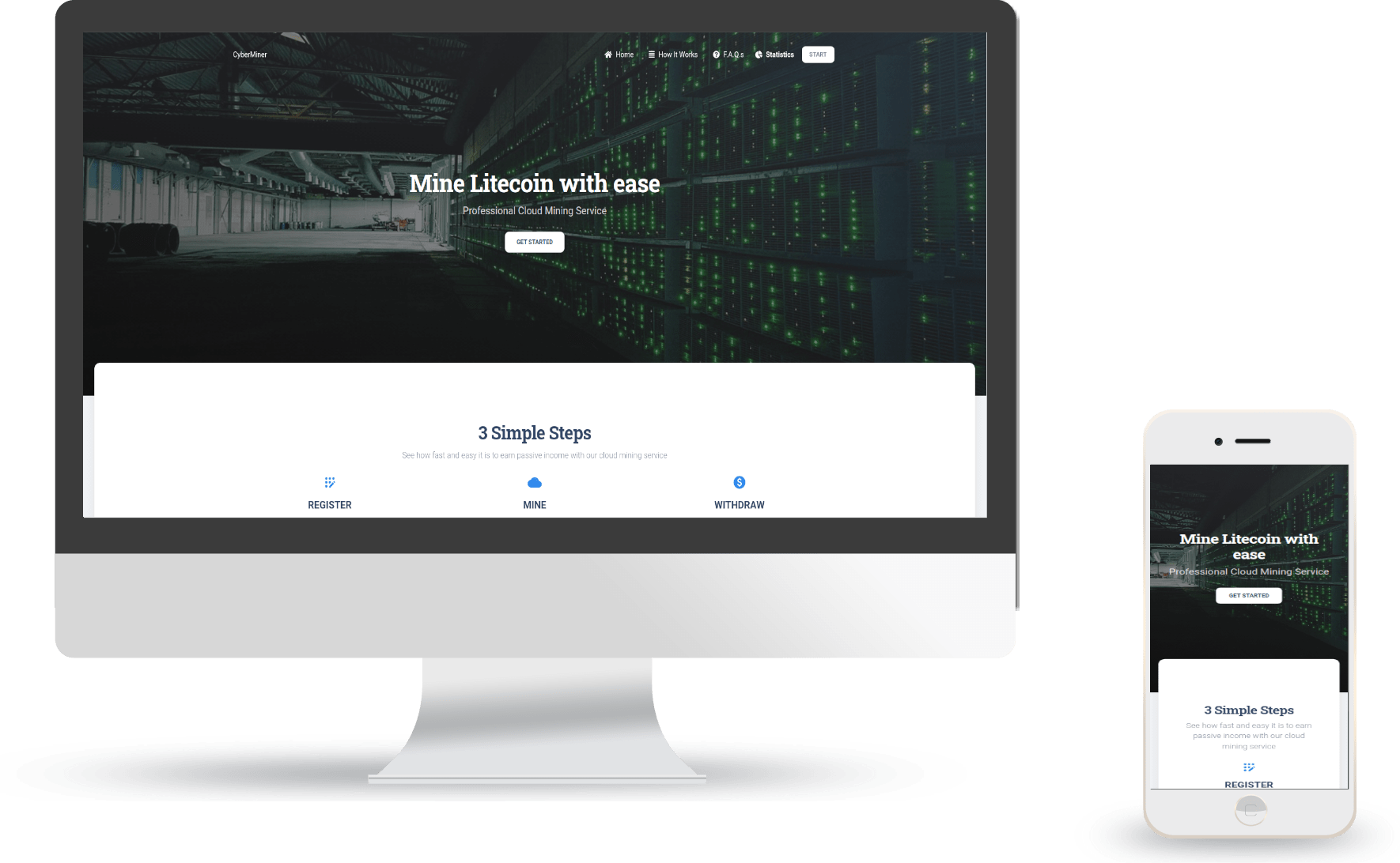 Material Kit 2 Frontend Theme for CyberMiner Script - Preview